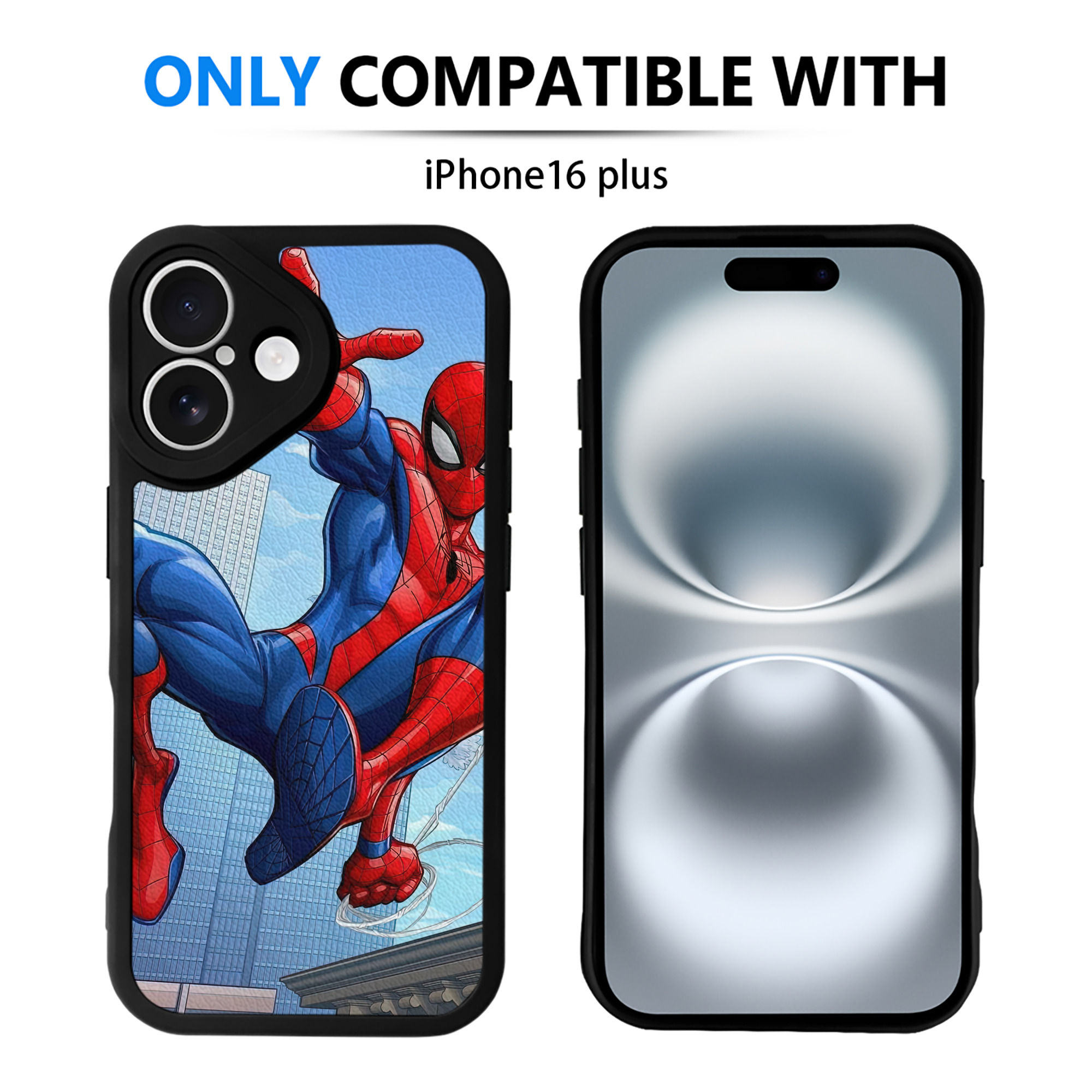 Spider Man スパイダーマン 【iPhone 16シリーズ対応】シリコンスマホケース（レザー調） 材質：シリコン
